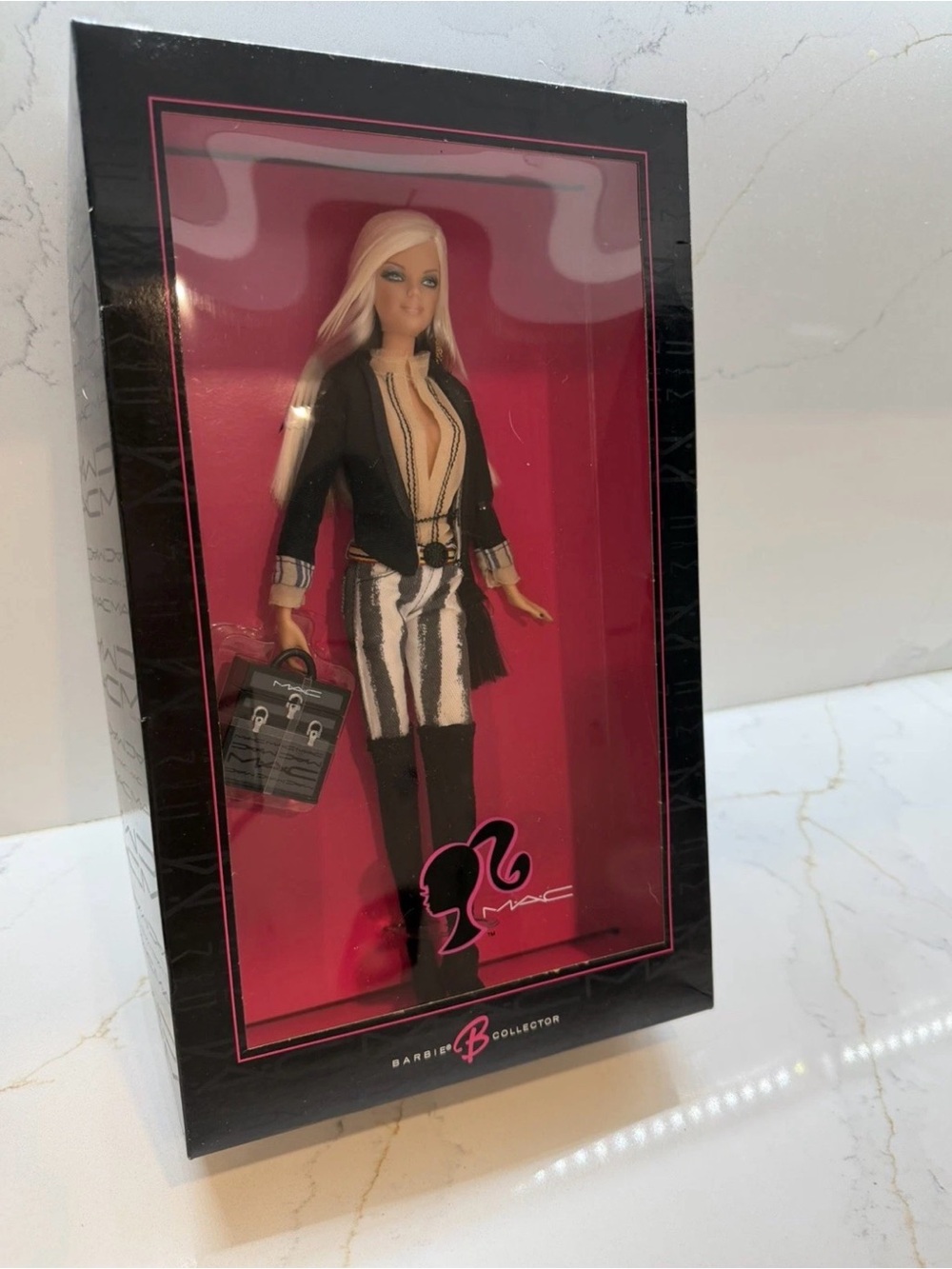 Mattel Barbie Collector Box Back Panel with Pink Mattel Logo